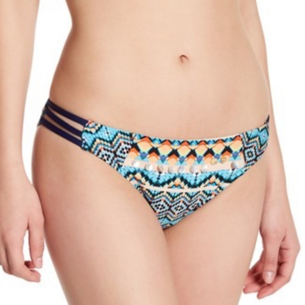 Sperry Mixed Print Embellished Bikini Bottom